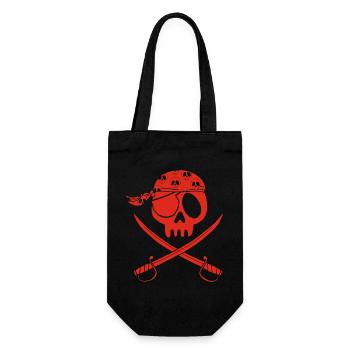 Red pirate skull - Gift Bag for Bottles - black - Front