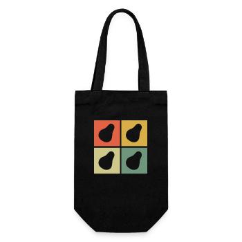 Avocado Vegan Lover Retro Veggie Diet Gift idea - Geschenkbeutel für Flaschen - Schwarz - Vorne