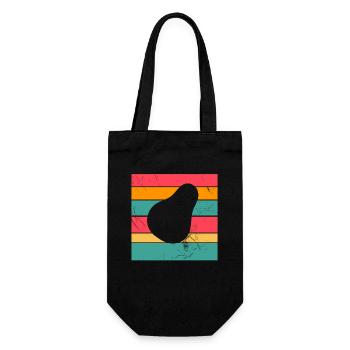 Avocado Vegan Lover Retro Veggie Diet Gift idea - Geschenkbeutel für Flaschen - Schwarz - Vorne