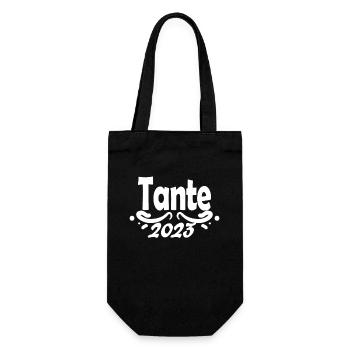 Tante 2023 - Werdende Tante - Tante werden - Geschenkbeutel für Flaschen - Schwarz - Vorne