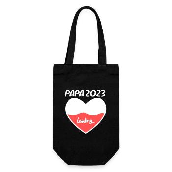 Papa 2023 - Vater 2023 loading - Geschenkbeutel für Flaschen - Schwarz - Vorne
