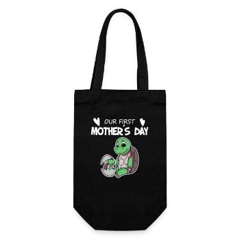 Cadeau de fête des mères - Notre première fête des mères - Sac à bouteille - noir - Devant