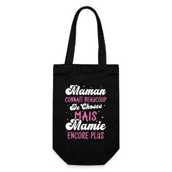 Maman connaît beaucoup de choses - Sac à bouteille - noir - Devant