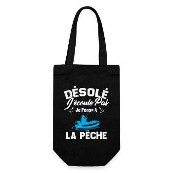 Désolé J'écoute Pas Je Pense A La Pêche Humour - Sac à bouteille - noir - Devant