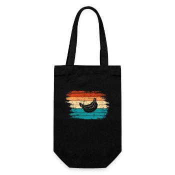 Banana Vegan Lover Retro Veggie Fruit Gift idea - Geschenkbeutel für Flaschen - Schwarz - Vorne