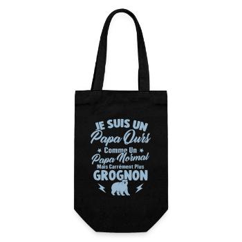 Je Suis Un Papa Ours Comme Un Papa Normal - Sac à bouteille - noir - Devant