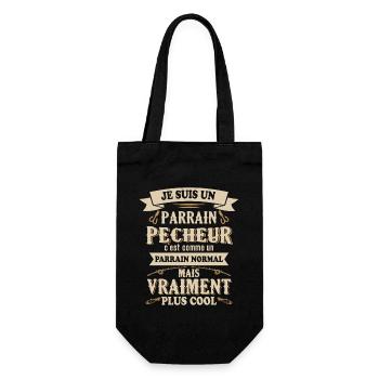 Un parrain pêcheur c'est comme un parrain normal - Sac à bouteille - noir - Devant
