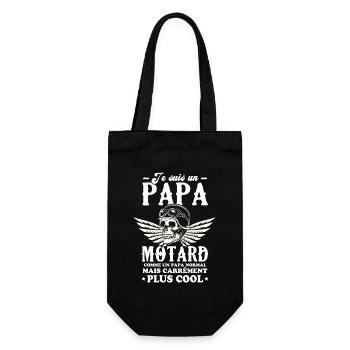 Papa Motard Comme Un Papa Normal Mais Plus Cool - Sac à bouteille - noir - Devant