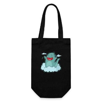 Dino in a Cloud Dinosaur Reptile - Gift Bag for Bottles - black - Front
