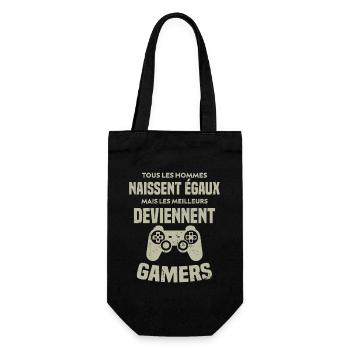 Tous Les Hommes Naissent Égaux - Meilleurs Gamers - Sac à bouteille - noir - Devant