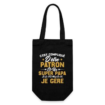 Complique D'être Un Super Papa et Patron Cadeau - Sac à bouteille - noir - Devant