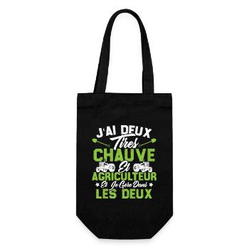 Chauve Agriculteur / Humour Cadeau Agriculture - Sac à bouteille - noir - Devant