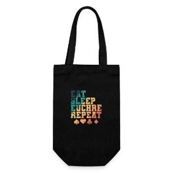 Manger dormir Euchre Répéter les cartes de jeu de cartes - Sac à bouteille - noir - Devant