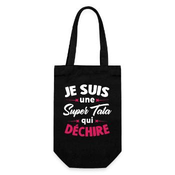 Je Suis Une Super Tata Qui Déchire - Sac à bouteille - noir - Devant