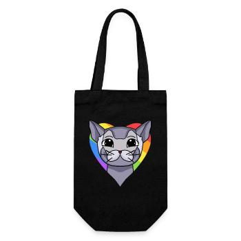 LGBT Katze Britisch Kurzhaar Regenbogen - Geschenkbeutel für Flaschen - Schwarz - Vorne