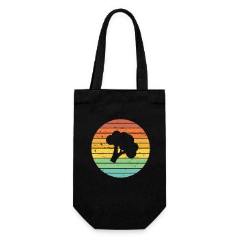 Broccoli Vegan Lover Retro Healthy Gift idea - Geschenkbeutel für Flaschen - Schwarz - Vorne
