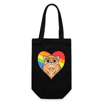CHAT LGBT Chat Persan Arc-en-ciel - Sac à bouteille - noir - Devant