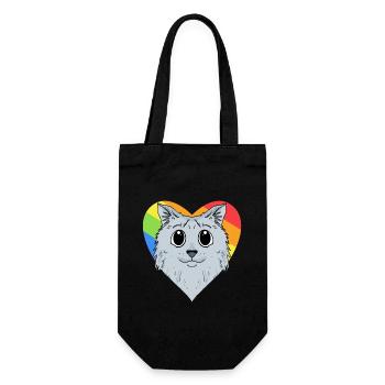 LGBT Katze Sibirische Katze Regenbogen - Geschenkbeutel für Flaschen - Schwarz - Vorne