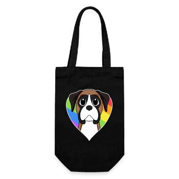 LGBT Dog German Boxer Rainbow - Gift Bag for Bottles - black - Front