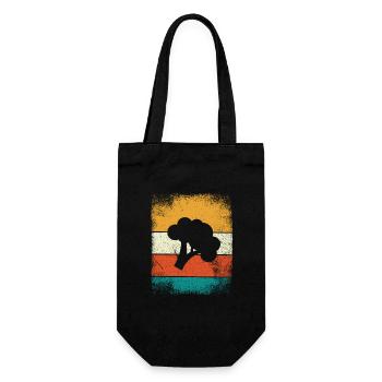 Broccoli Vegan Lover Retro Healthy Gift idea - Geschenkbeutel für Flaschen - Schwarz - Vorne