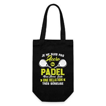 Pas accro au padel juste relation sérieuse - Sac à bouteille - noir - Devant