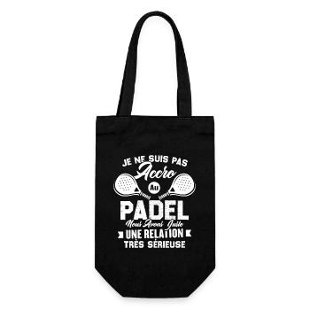 Pas accro au padel juste relation sérieuse - Sac à bouteille - noir - Devant