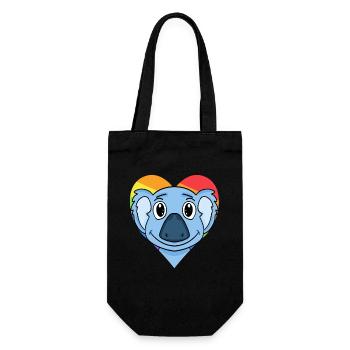 LGBT Tier Koala Regenbogen - Geschenkbeutel für Flaschen - Schwarz - Vorne