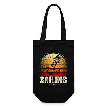 Segeln Segler Segelboot - Geschenkbeutel für Flaschen - Schwarz - Vorne