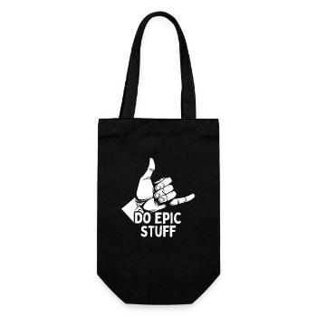 Do Epic Stuff Surfer Surfing Shaka Windsurfer Surf - Gift Bag for Bottles - black - Front