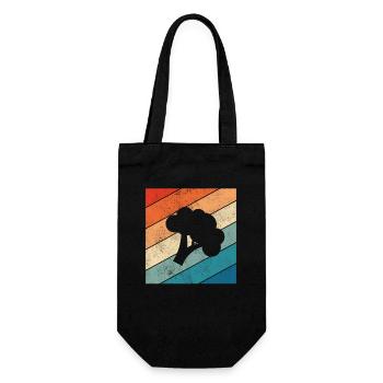 Broccoli Vegan Lover Retro Healthy Gift idea - Geschenkbeutel für Flaschen - Schwarz - Vorne