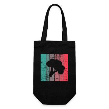 Broccoli Vegan Lover Retro Healthy Gift idea - Geschenkbeutel für Flaschen - Schwarz - Vorne