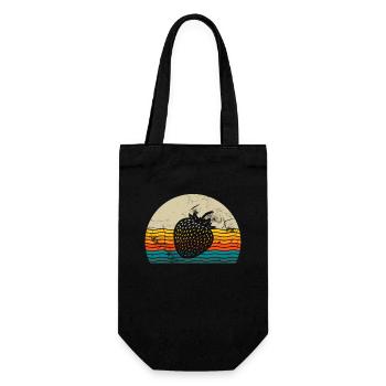Strawberry Fruit Lover Retro Healthy Gift idea - Geschenkbeutel für Flaschen - Schwarz - Vorne
