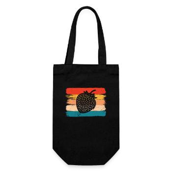 Strawberry Fruit Lover Retro Healthy Gift idea - Geschenkbeutel für Flaschen - Schwarz - Vorne
