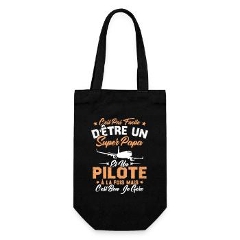 Un Super Papa Et Un Pilote - Sac à bouteille - noir - Devant