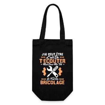 Dans Ma Tête Je Fais Du Bricolage Cadeau Humour - Sac à bouteille - noir - Devant