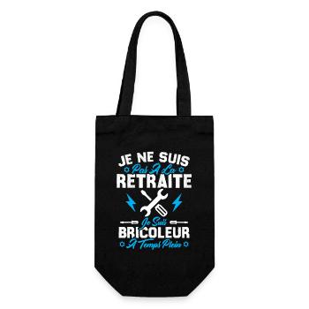 Pas à la retraite je suis bricoleur à temps plein - Sac à bouteille - noir - Devant