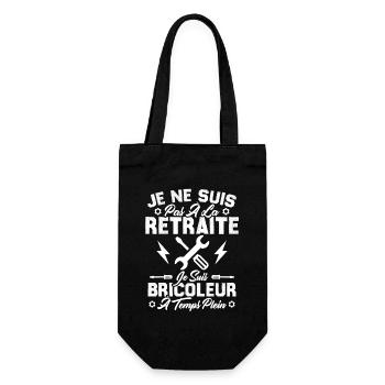 Pas à la retraite je suis bricoleur à temps plein - Sac à bouteille - noir - Devant