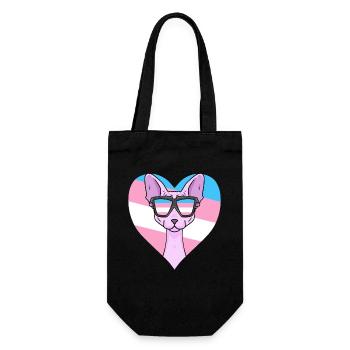 Transgender Transsexuell Sphynx Katze Geschenk - Geschenkbeutel für Flaschen - Schwarz - Vorne