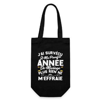 Humour Cadeau Ma Première Année De Mariage - Sac à bouteille - noir - Devant