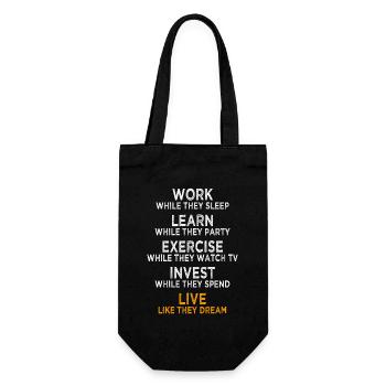 Work While They Sleep Saying Entrepreneur Success - Gift Bag for Bottles - black - Front