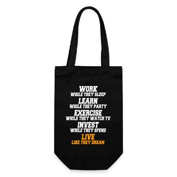 Work While They Sleep Saying Entrepreneur Success - Gift Bag for Bottles - black - Front