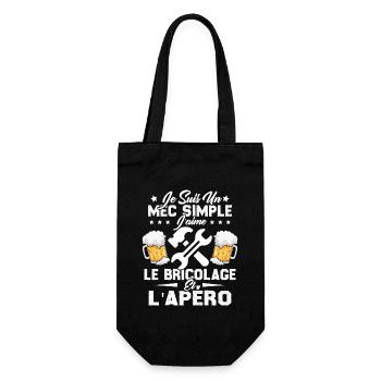 Un Mec Simple J'aime Le Bricolage Et L'apéro - Sac à bouteille - noir - Devant