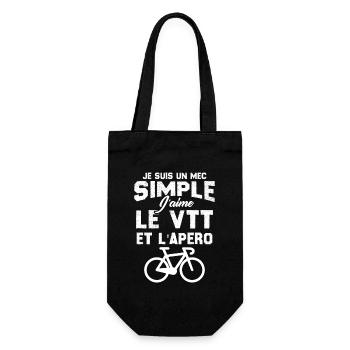 Je suis un mec simple j'aime le VTT et l'apéro - Sac à bouteille - noir - Devant