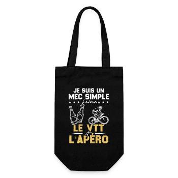 Je suis un mec simple j'aime le VTT et l'apéro - Sac à bouteille - noir - Devant