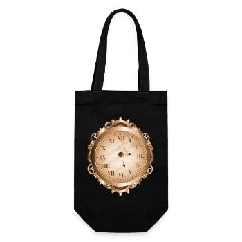 Steampunk watch in antique look with gears - Gift Bag for Bottles - black - Front