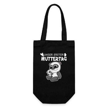 Muttertag Geschenk - Unser erster Muttertag - Geschenkbeutel für Flaschen - Schwarz - Vorne