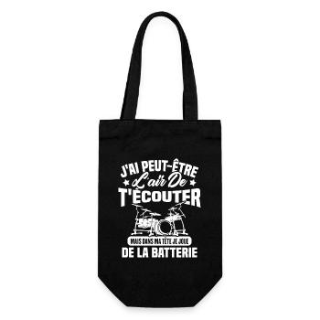 Dans Ma Tête Je Joue De La Batterie Batteur Cadeau - Sac à bouteille - noir - Devant