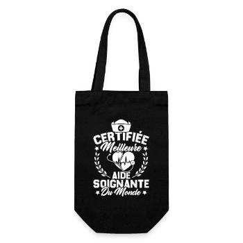 Certifiée meilleure aide-soignante du monde - Sac à bouteille - noir - Devant