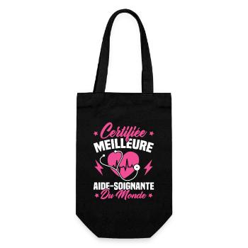 Certifiée meilleure aide-soignante du monde - Sac à bouteille - noir - Devant