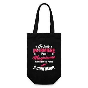 Humour Cadeau Je suis infirmière pas magicienne - Sac à bouteille - noir - Devant